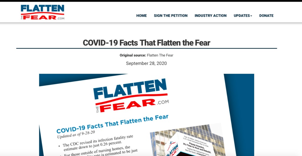Flatten the Fear scam website