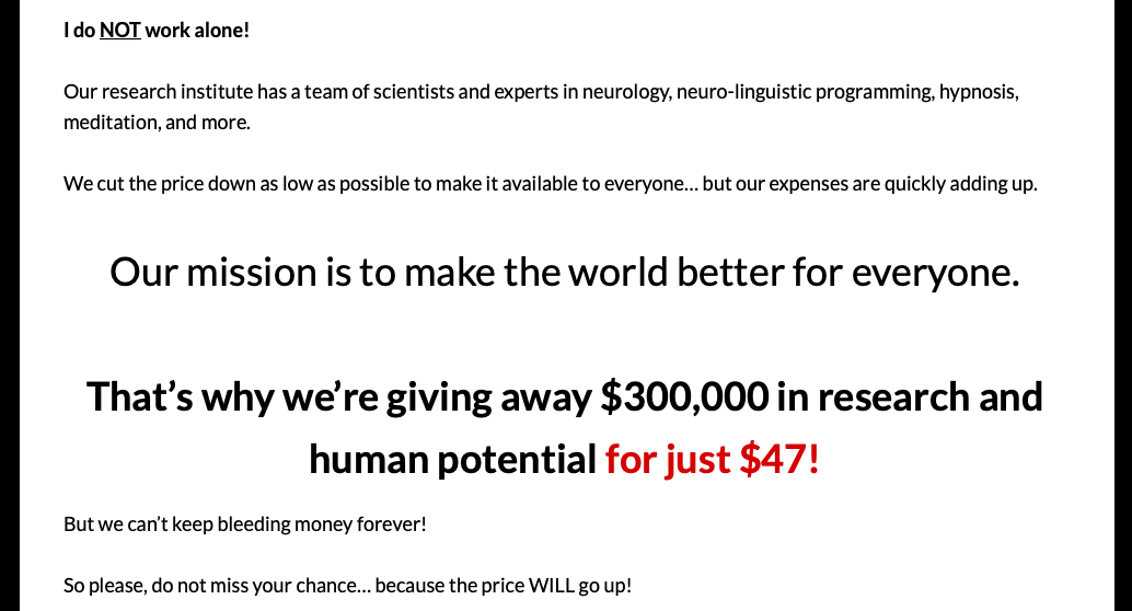 10 Minute Awakening scam money