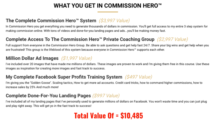 Commission Hero cost