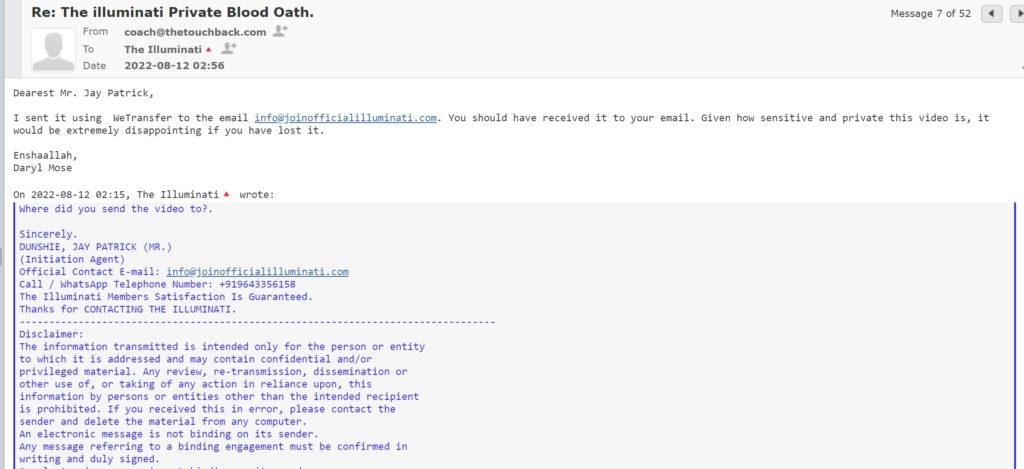 illuminati email oath video