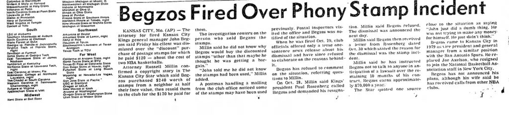 John Begzos Kings GM fired stamps