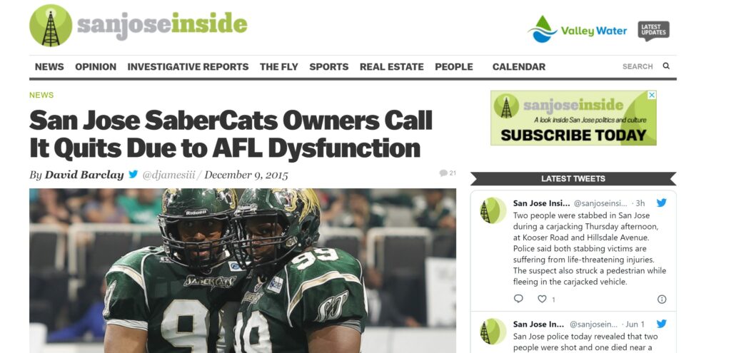 San Jose SaberCats AFL fold