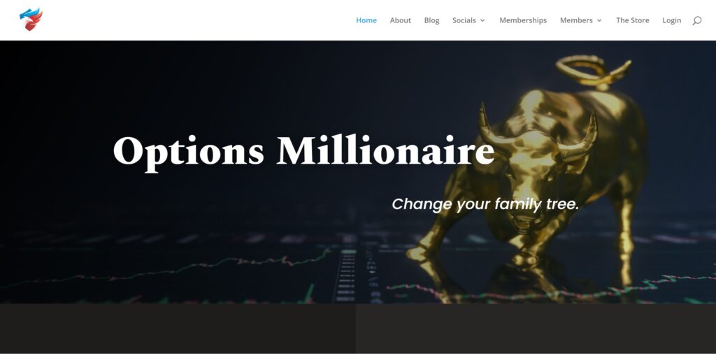 The Options Millionaire scam header